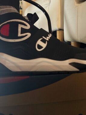 Champion Rally Pro Black Slip-On Sneakers with White Midsole